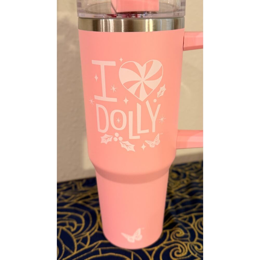 NWT Dolly Parton "I Love Dolly" Pink Christmas 2025 Tumbler — 40oz - Picture 2 of 7